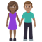 Woman and Man Holding Hands- Medium-Dark Skin Tone- Medium Skin Tone emoji on Emojione